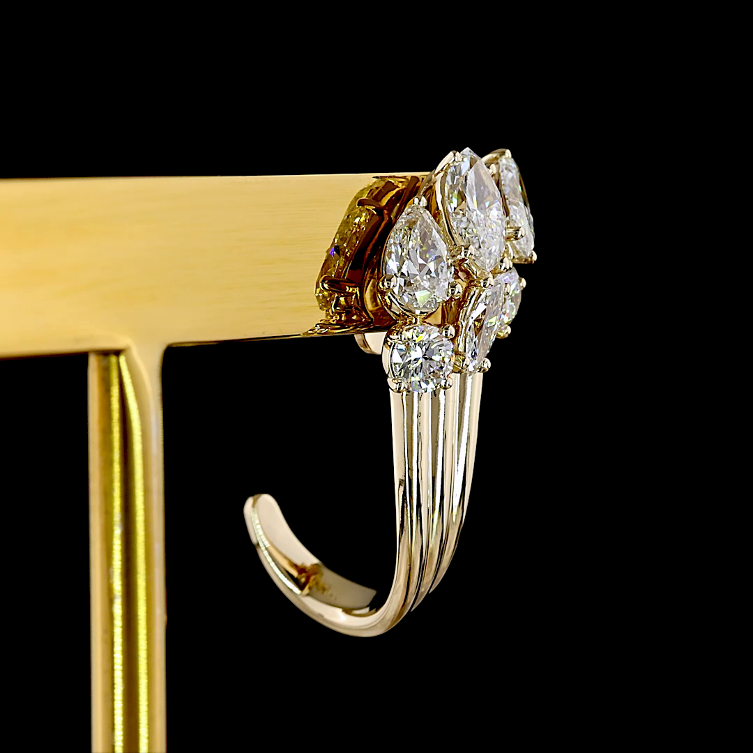 1.59 CTTW MIX Lab Diamond J-Hoops Earring (E Color and VS1 Clarity)