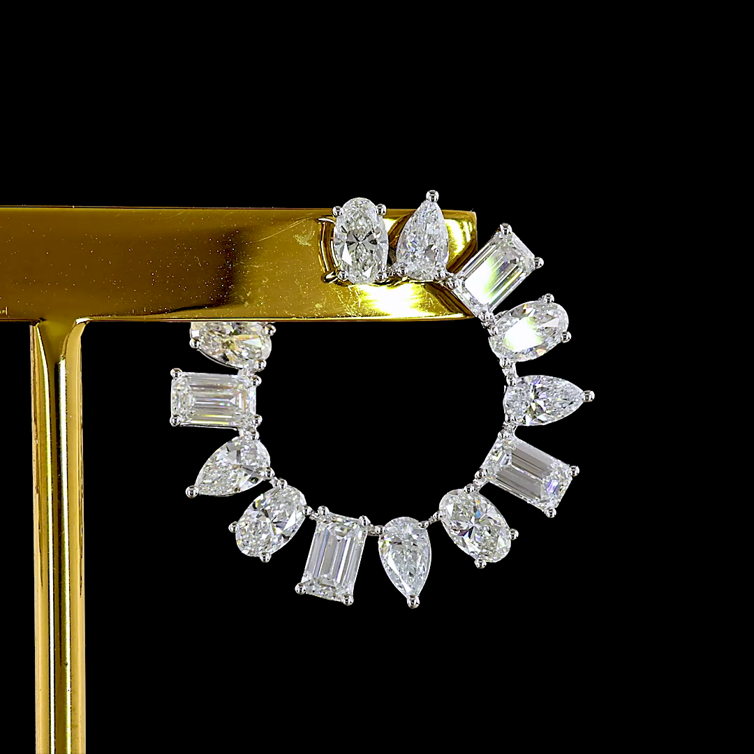 5.68 CTTW MIX Lab Grown Diamond Crawler Earring (E Color and VS1 Clarity)