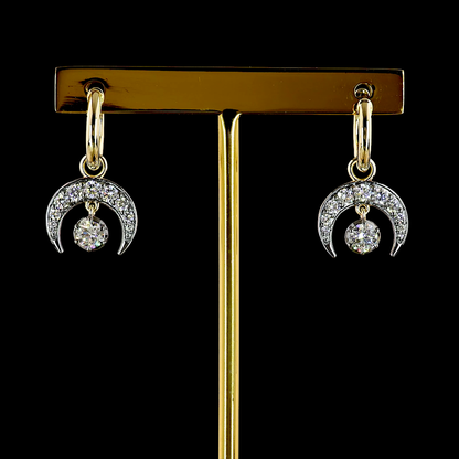 1.05 CTTW Round Lab Grown Diamond Hanging Earring Size 23 (E Color and VS1 Clarity)