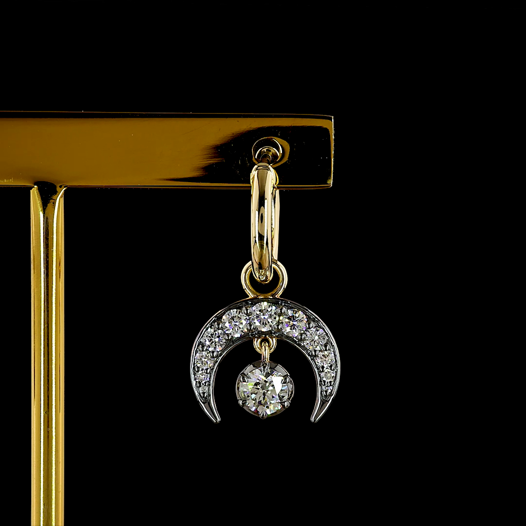 1.05 CTTW Round Lab Grown Diamond Hanging Earring Size 23 (E Color and VS1 Clarity)