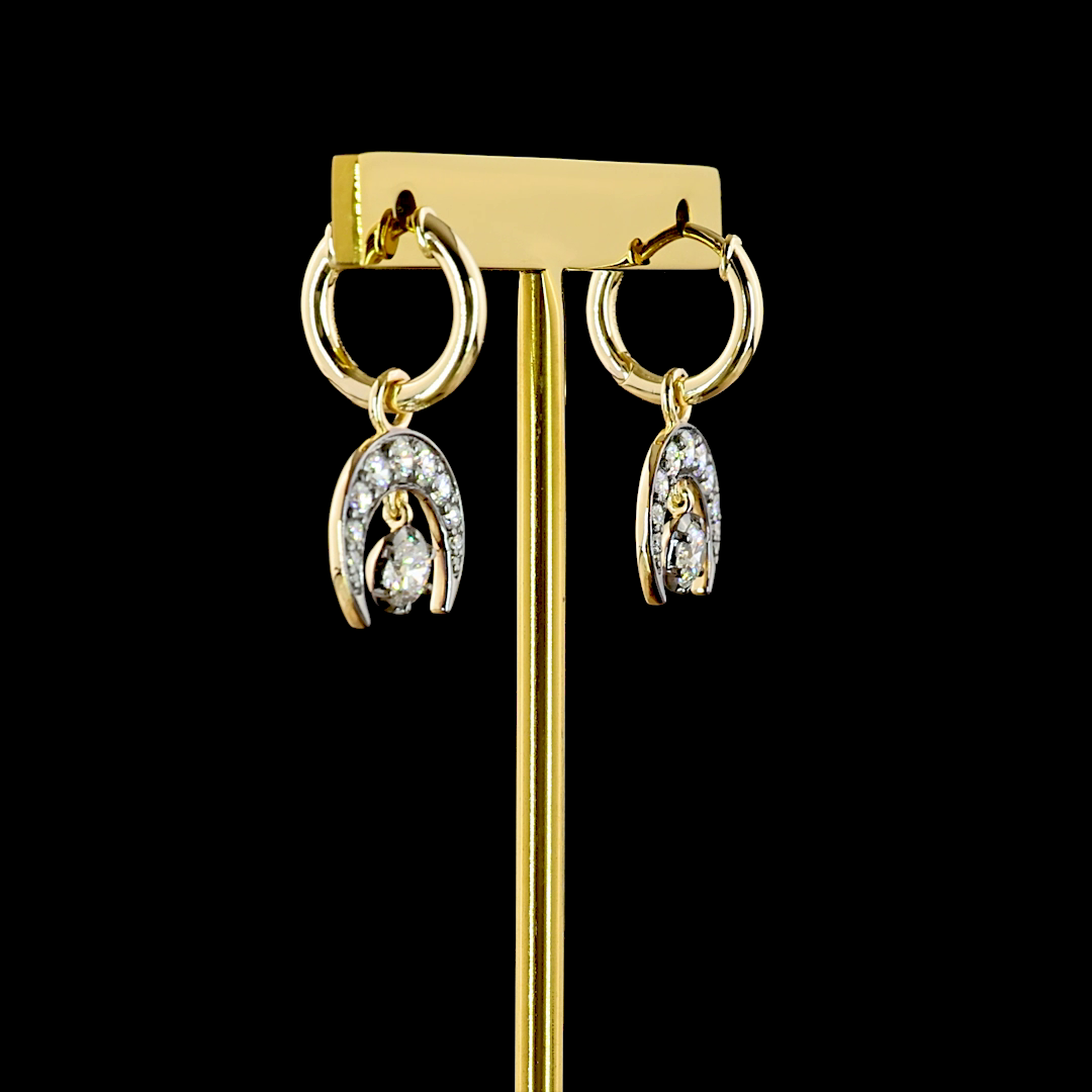 1.05 CTTW Round Lab Grown Diamond Hanging Earring Size 23 (E Color and VS1 Clarity)
