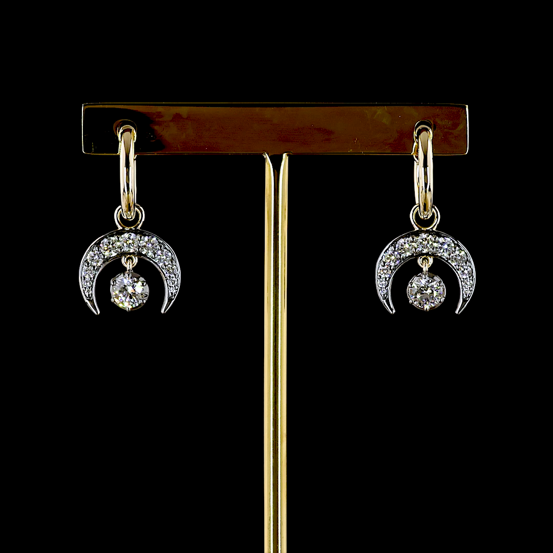 0.99 CTTW Round Lab Diamond Hanging Earring (E Color and VS1 Clarity)