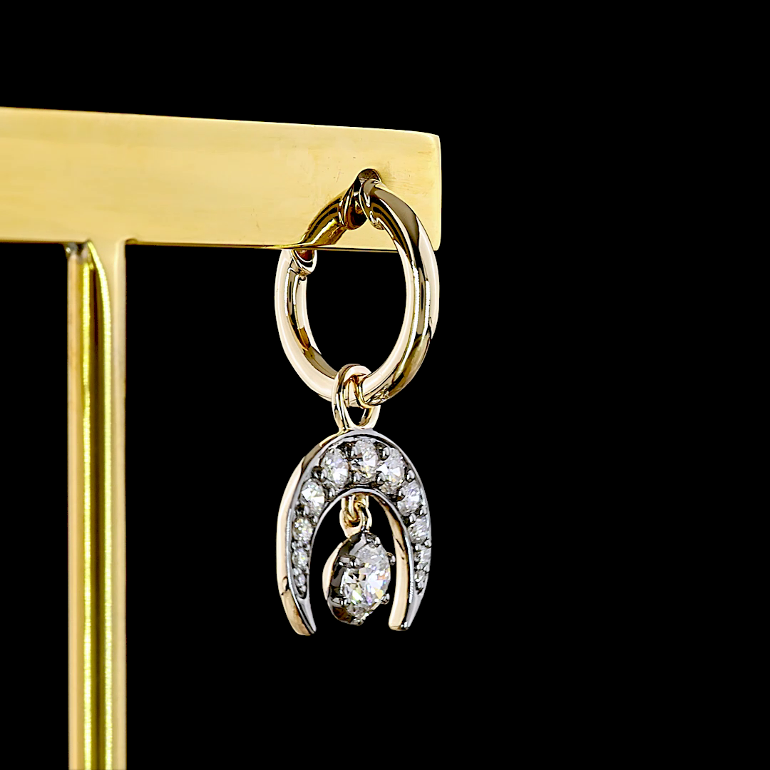 0.99 CTTW Round Lab Diamond Hanging Earring (E Color and VS1 Clarity)