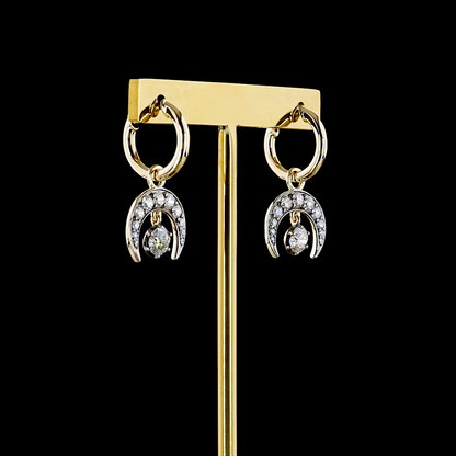 1.07 CTTW Round Lab Diamond Hanging Earring (E Color and VS1 Clarity)