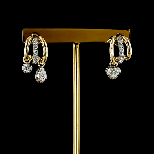 1.67 CTTW Heart Lab Grown Diamond 57 Earring (E Color and VS1 Clarity)