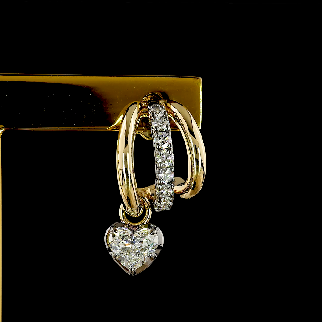 1.67 CTTW Heart Lab Grown Diamond 57 Earring (E Color and VS1 Clarity)