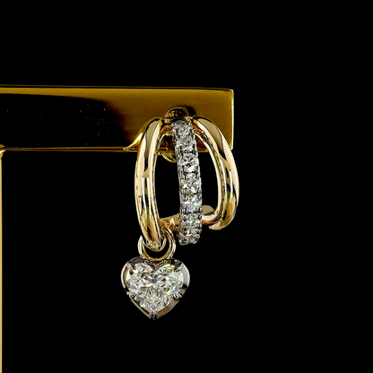 1.67 CTTW Heart Lab Grown Diamond 57 Earring (E Color and VS1 Clarity)