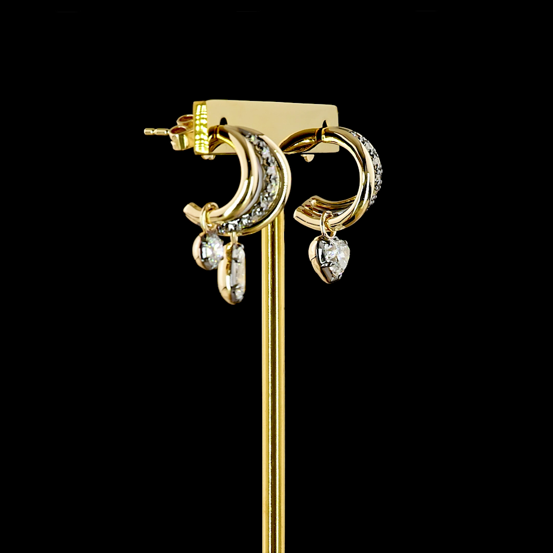 1.67 CTTW Heart Lab Grown Diamond 57 Earring (E Color and VS1 Clarity)