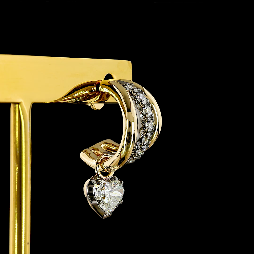 1.67 CTTW Heart Lab Grown Diamond 57 Earring (E Color and VS1 Clarity)