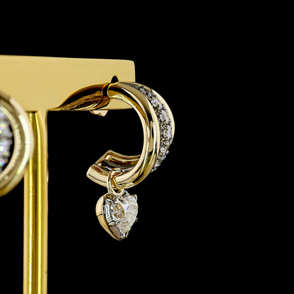 1.67 CTTW Heart Lab Grown Diamond 57 Earring Size 21.45 (E Color and VS1 Clarity)