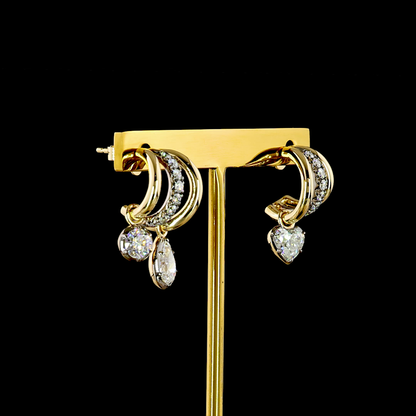 2.33 CTTW Heart Lab Grown Diamond 57 Earring Size 22 (E Color and VS1 Clarity)