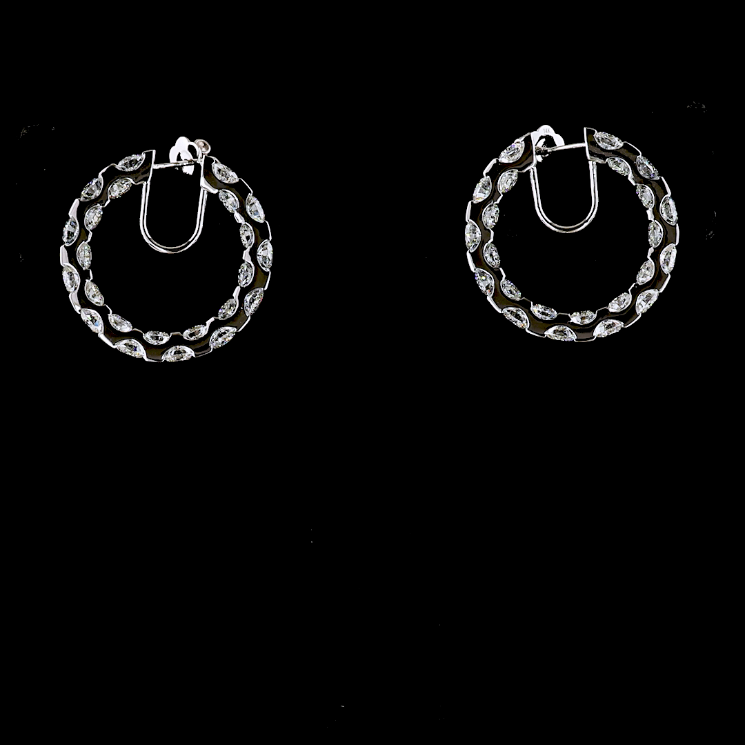 11.69 CTTW Round Lab Diamond Huggies Earring (E Color and VS1 Clarity)