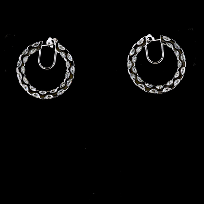 11.69 CTTW Round Lab Diamond Huggies Earring (E Color and VS1 Clarity)