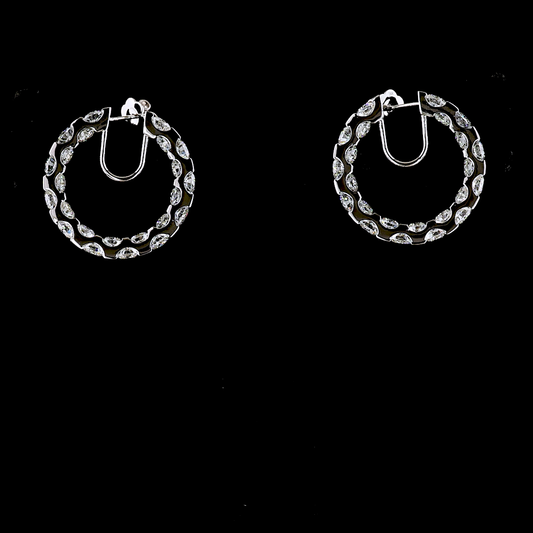 11.69 CTTW Round Lab Diamond Huggies Earring (E Color and VS1 Clarity)