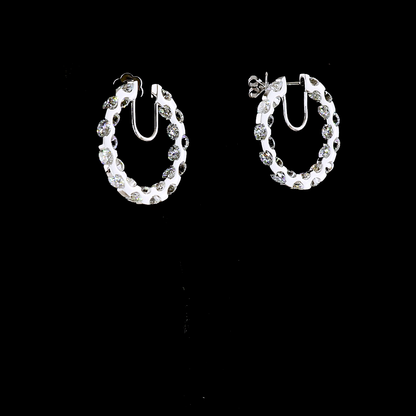 11.69 CTTW Round Lab Diamond Huggies Earring (E Color and VS1 Clarity)