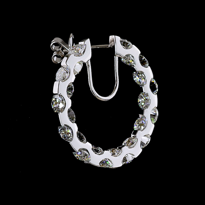 11.69 CTTW Round Lab Diamond Huggies Earring (E Color and VS1 Clarity)