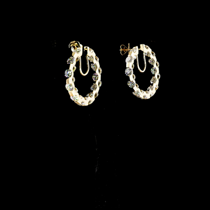 11.66 CTTW Round Lab Grown Diamond Huggies Earring 28.82mm (E Color and VS1 Clarity)