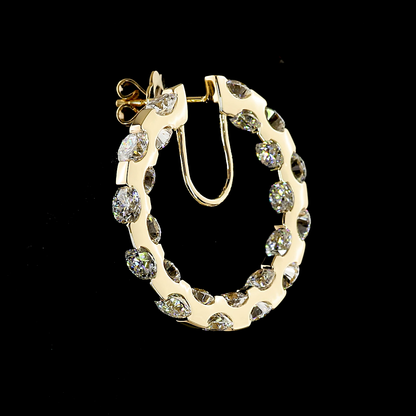 11.66 CTTW Round Lab Diamond Huggies Earring (E Color and VS1 Clarity)