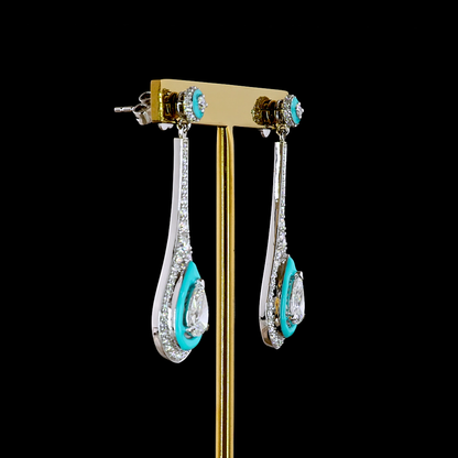 2.67 CTTW Pear Lab Grown Diamond Hanging Earring (E Color and VS1 Clarity)