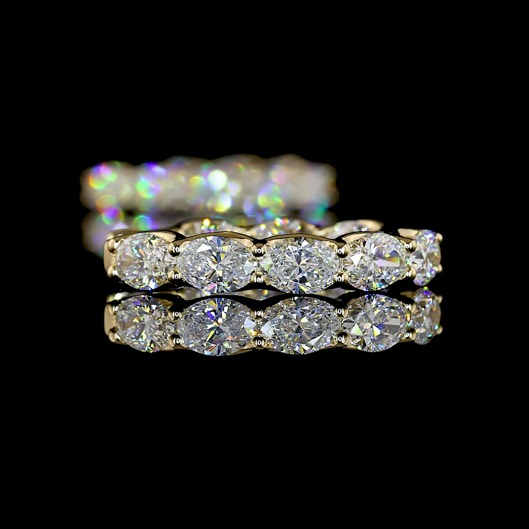 2.94 CTTW Oval Lab Grown Diamond Huggies Earring 20.62mm (E Color and VS1 Clarity)