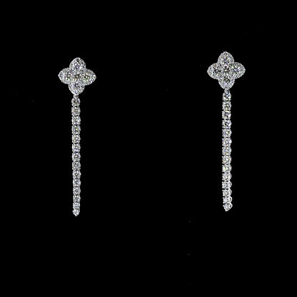 1.61 CTTW Round Lab Diamond Hanging Earring (E Color and VS1 Clarity)
