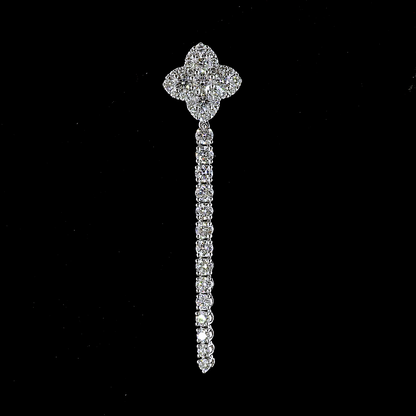 1.61 CTTW Round Lab Diamond Hanging Earring (E Color and VS1 Clarity)