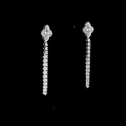 1.61 CTTW Round Lab Diamond Hanging Earring (E Color and VS1 Clarity)
