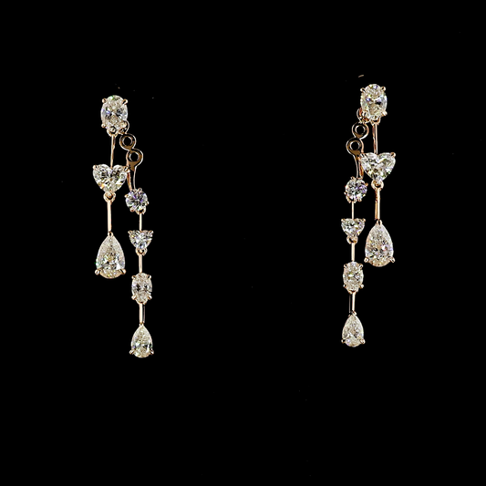 3.37 CTTW MIX Lab Grown Diamond Hanging Earring Size 36.65 (E Color and VS1 Clarity)