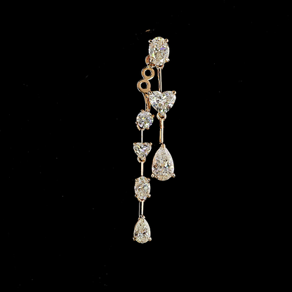 3.37 CTTW MIX Lab Grown Diamond Hanging Earring Size 36.65 (E Color and VS1 Clarity)