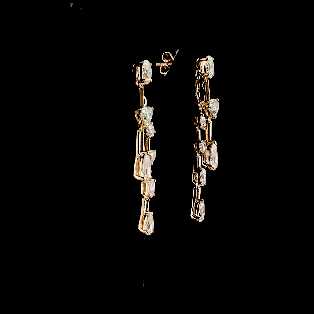 3.37 CTTW MIX Lab Grown Diamond Hanging Earring Size 36.65 (E Color and VS1 Clarity)