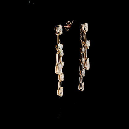 3.37 CTTW MIX Lab Grown Diamond Hanging Earring Size 36.65 (E Color and VS1 Clarity)