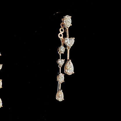 3.37 CTTW MIX Lab Grown Diamond Hanging Earring Size 36.65 (E Color and VS1 Clarity)
