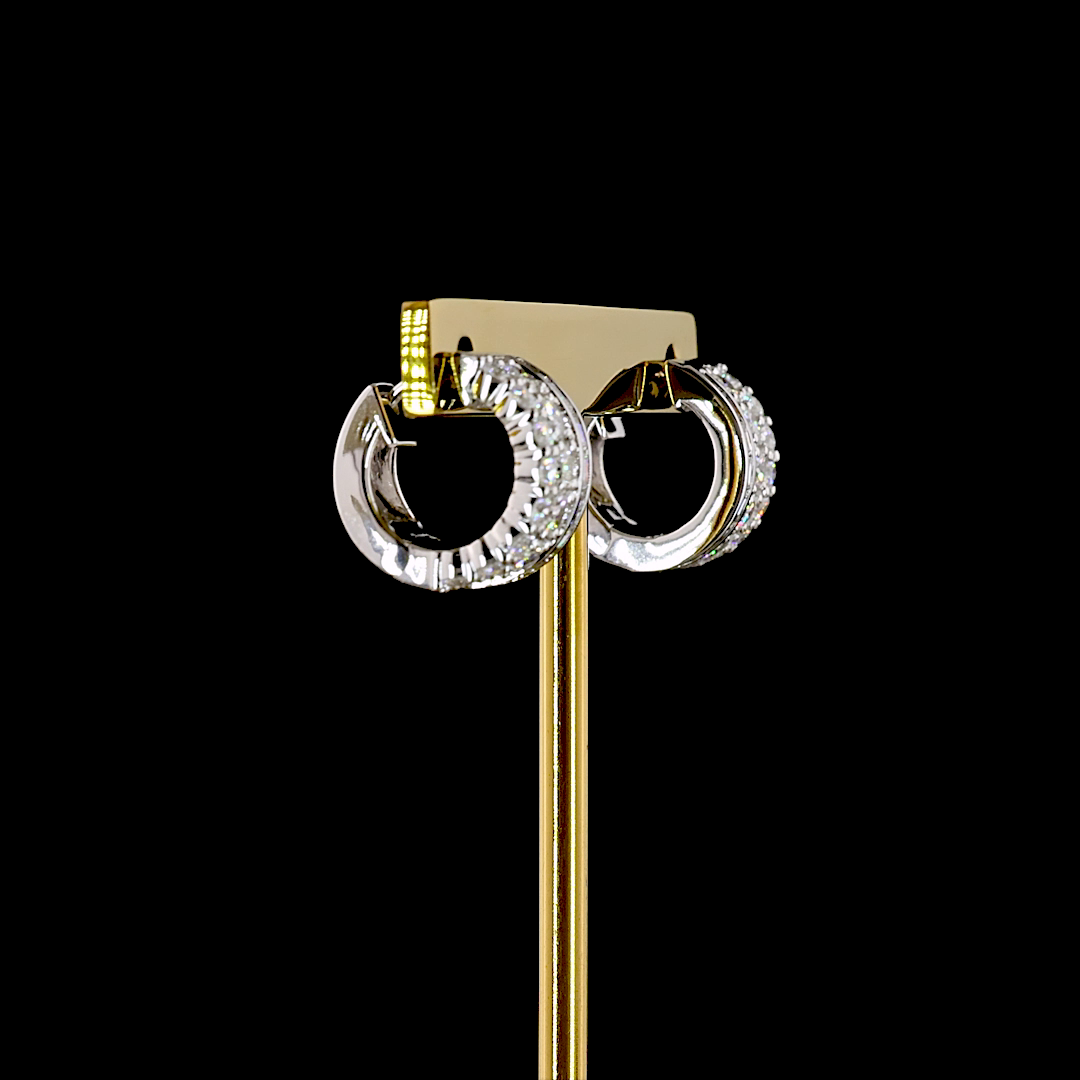 1.83 CTTW Bag Lab Grown Diamond Huggies Earring 12.8mm (E Color and VS1 Clarity)