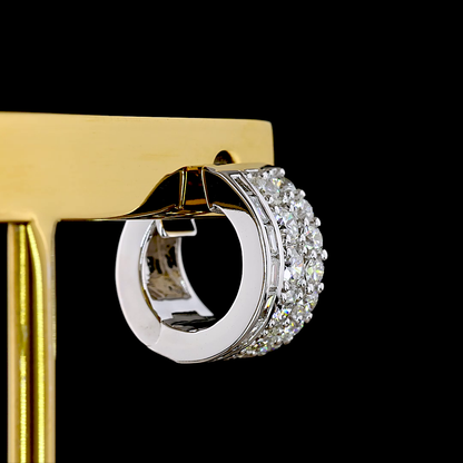 1.83 CTTW Bag Lab Grown Diamond Huggies Earring 12.8mm (E Color and VS1 Clarity)