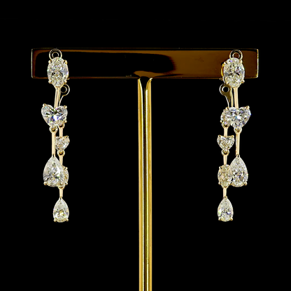 4.44 CTTW MIX Lab Grown Diamond Hanging Earring Size 39.6 (E Color and VS1 Clarity)