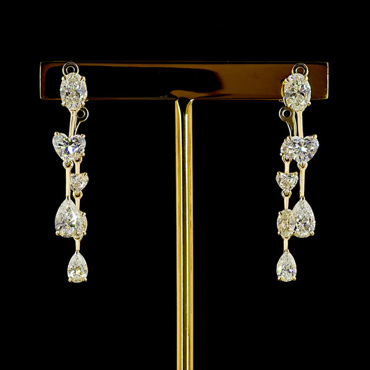 4.44 CTTW MIX Lab Grown Diamond Hanging Earring Size 39.6 (E Color and VS1 Clarity)