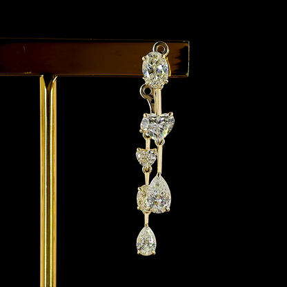 4.44 CTTW MIX Lab Grown Diamond Hanging Earring Size 39.6 (E Color and VS1 Clarity)