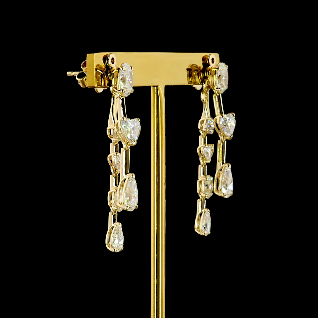 4.44 CTTW MIX Lab Grown Diamond Hanging Earring Size 39.6 (E Color and VS1 Clarity)