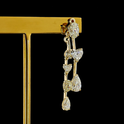 4.44 CTTW MIX Lab Grown Diamond Hanging Earring Size 39.6 (E Color and VS1 Clarity)