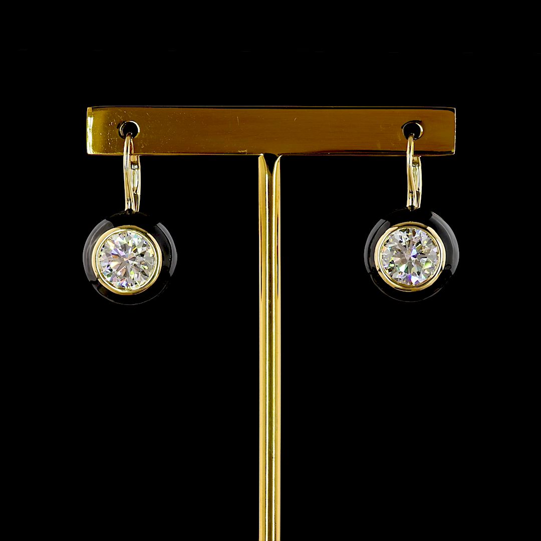 4.07 CTTW Round Lab Diamond Hanging Earring (F Color and VS1 Clarity)