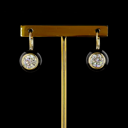 4.07 CTTW Round Lab Diamond Hanging Earring (F Color and VS1 Clarity)