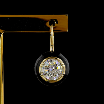 4.07 CTTW Round Lab Diamond Hanging Earring (F Color and VS1 Clarity)