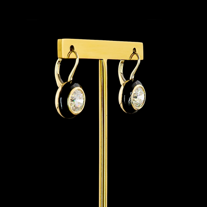 4.02 CTTW Round Lab Diamond Hanging Earring (F Color and VS1 Clarity)