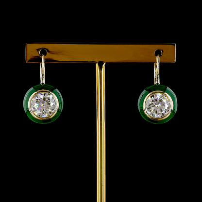 4.05 CTTW Round Lab Grown Diamond Hanging Earring (F/E Color and VS1 Clarity)