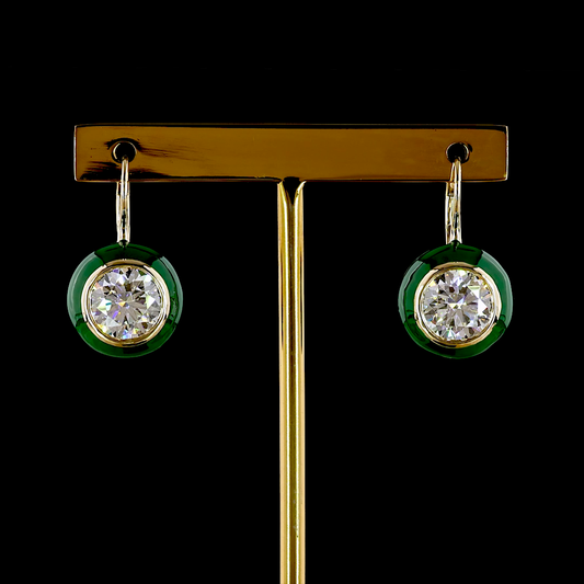 4.05 CTTW Round Lab Grown Diamond Hanging Earring (F/E Color and VS1 Clarity)