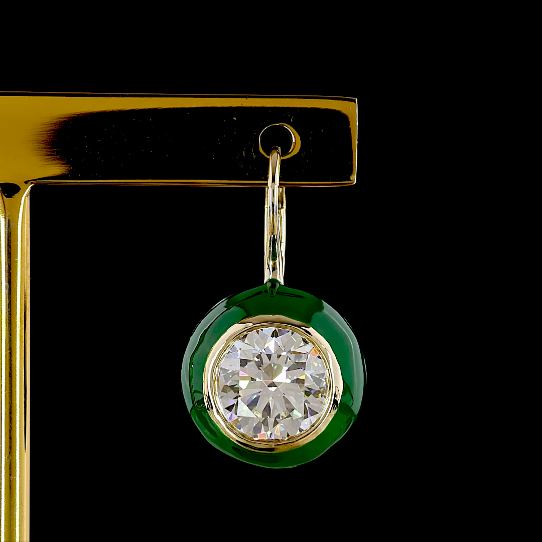 4.05 CTTW Round Lab Grown Diamond Hanging Earring (F/E Color and VS1 Clarity)