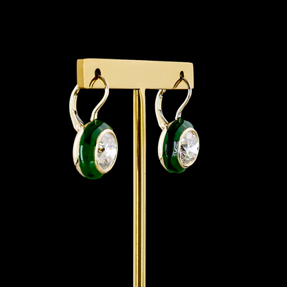 4.05 CTTW Round Lab Grown Diamond Hanging Earring (F/E Color and VS1 Clarity)