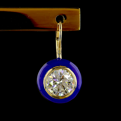 4.04 CTTW Round Lab Diamond Hanging Earring (F Color and VS1 Clarity)
