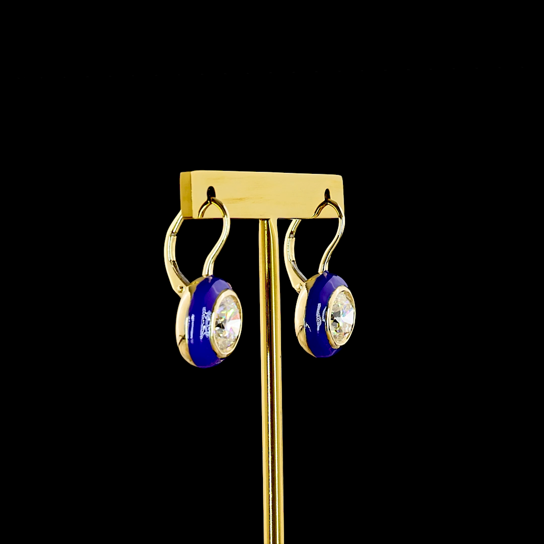 4.04 CTTW Round Lab Diamond Hanging Earring (F Color and VS1 Clarity)