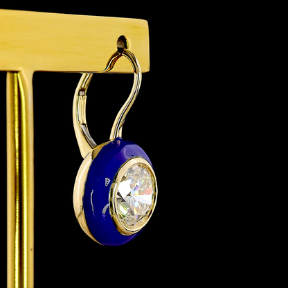 4.04 CTTW Round Lab Diamond Hanging Earring (F Color and VS1 Clarity)